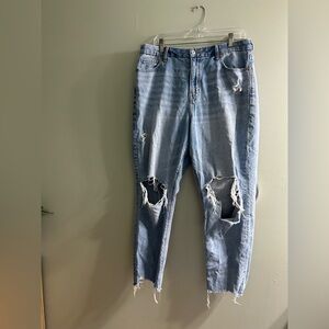 American eagle curvy mom jeans distressed